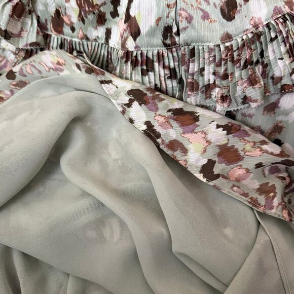 Ted Baker Orrsett Fit and Flare Mini ruffle cape Dress green US size 2 (size 0) - Picture 8 of 16